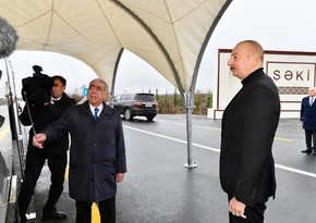 Prezident Oğuz-Şəki avtomobil yolunun yenidənqurmadan sonra açılışını edib - YENİLƏNİB