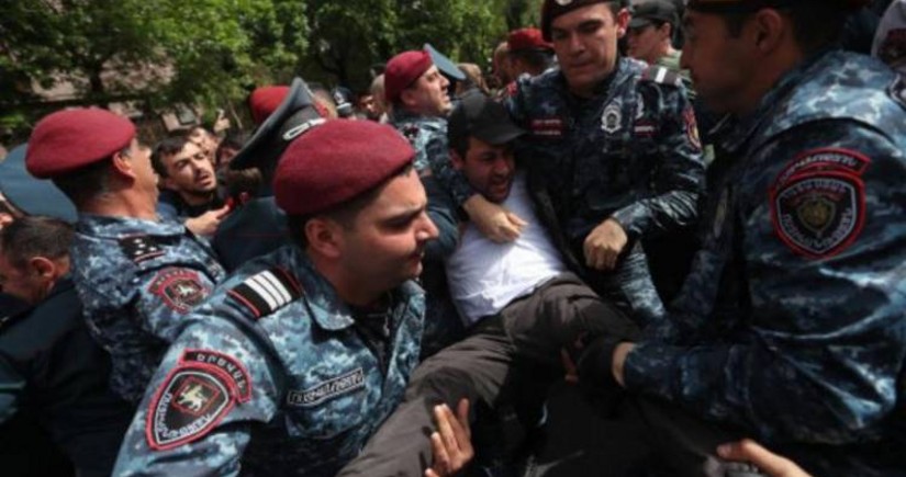 Police in Armenia detaining MPs for participating in protest rally