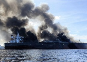 Oil tankers on fire off Singapore