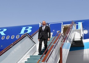President of Azerbaijan Ilham Aliyev arrives in Uzbekistan