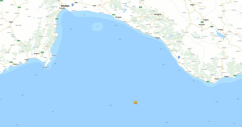 У берегов Антальи произошло землетрясение магнитудой 4,8