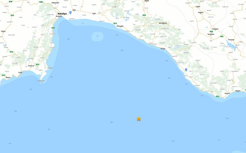 У берегов Антальи произошло землетрясение магнитудой 4,8