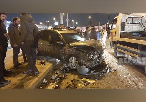 Цепная авария в Баку, есть погибший и раненые