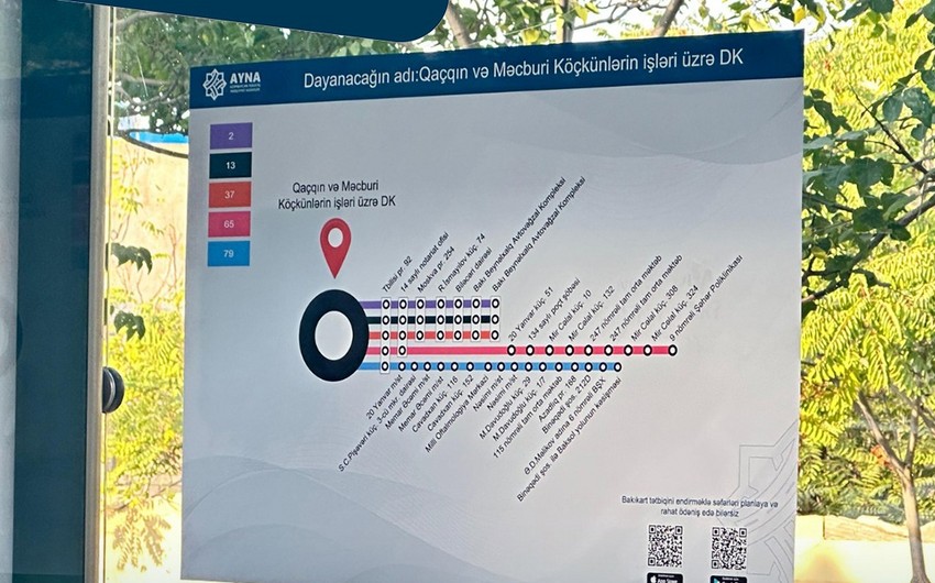 Bakıda müntəzəm marşrutlar üçün dayanacaqlara məlumat lövhələrinin yerləşdirilməsinə başlanılıb