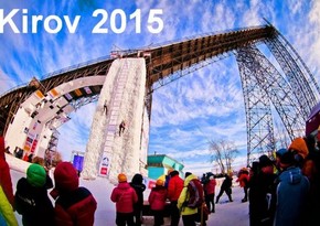 Azerbaijani ice climbing team on a visit to Kirov, Russia