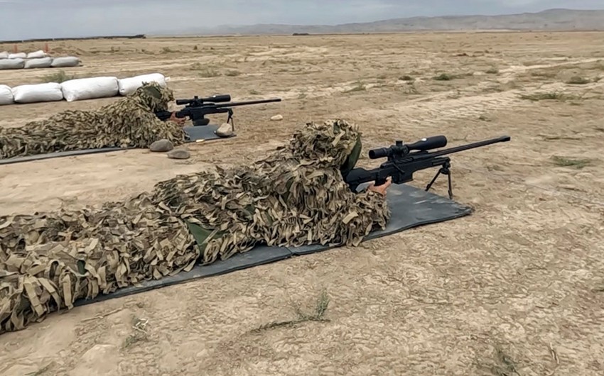 Azerbaijani Army fulfils practical shooting exercises using sniper rifles