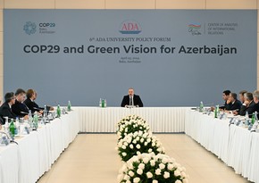 Ilham Aliyev participating in international forum themed ‘COP29 and Green Vision for Azerbaijan’ at ADA University