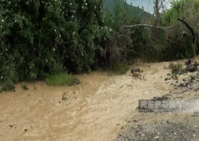 В Гёранбое в результате схода селевых потоков затопило дворовые территории