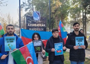 Azerbaijani youth in Turkiye protest and condemns illegal exploitation of mines in Karabakh