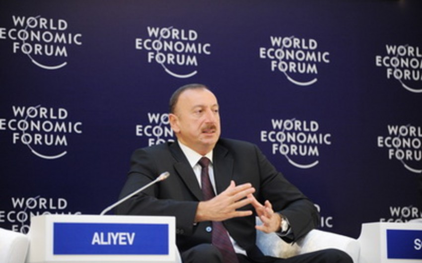 Prezident İlham Əliyev Davosda enerji geosiyasəti mövzusunda sessiyada iştirak edib