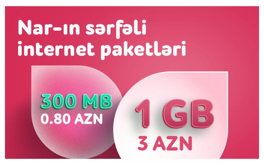 “Nar” hər kəsə sərfəli günlük internet paketlərini təqdim edir