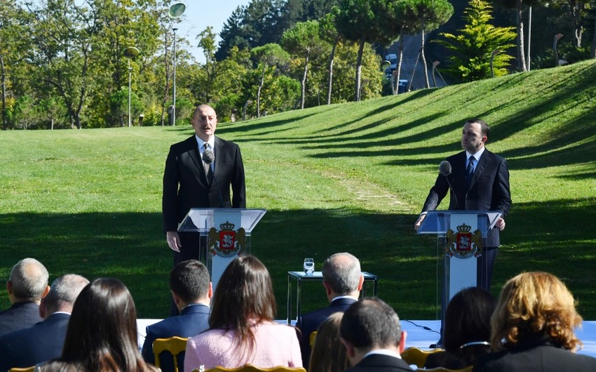 President of Azerbaijan, Prime Minister of Georgia make press statements