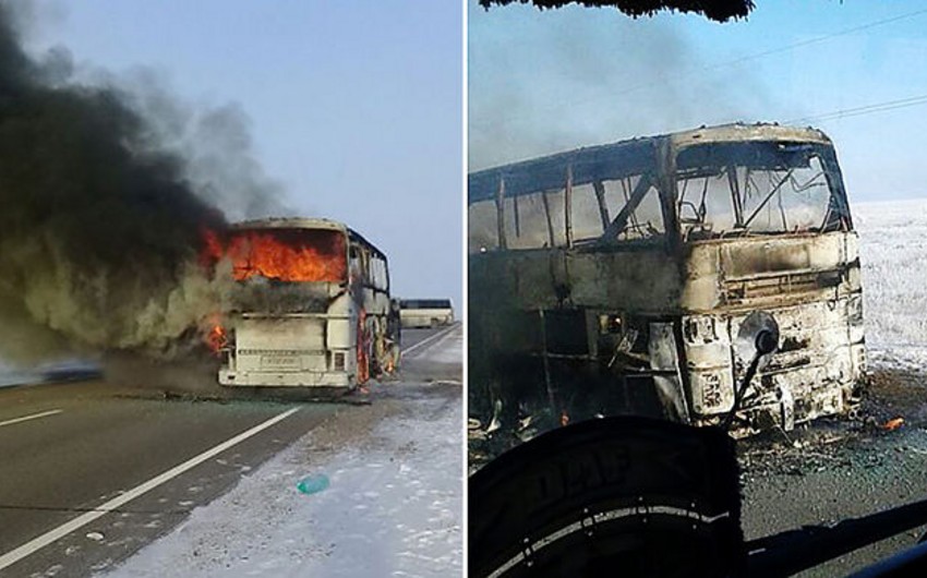 Арестованы водители сгоревшего в Казахстане автобуса