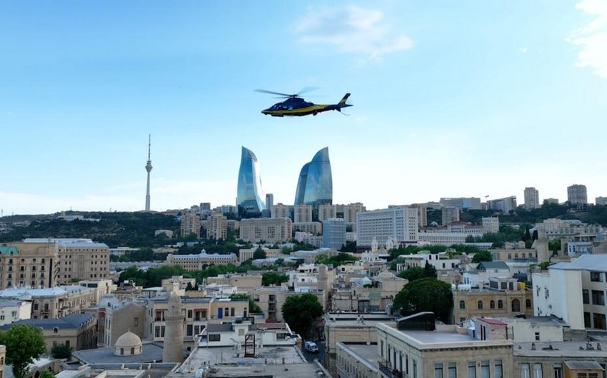 Helicopter of ASG Helicopter Services involved in professional aerial shooting of Formula 1 for first time – VIDEO 
