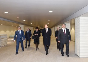 Ilham Aliyev reviewed ongoing work at a bus depot and training center for the I European Games and Sports Palace - PHOTOS