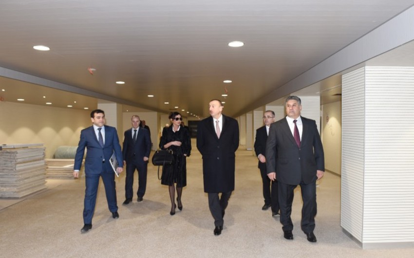 Ilham Aliyev reviewed ongoing work at a bus depot and training center for the I European Games and Sports Palace - PHOTOS