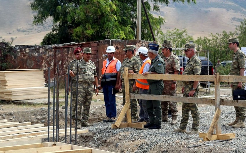 Zakir Hasanov visits military facilities that are under construction  VIDEO