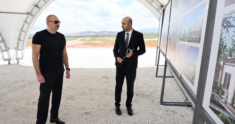 Ilham Aliyev lays foundation stone for Boyuk Marjanli village in Jabrayil district
