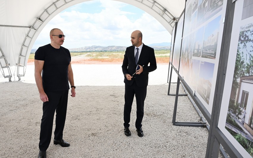 Ilham Aliyev lays foundation stone for Boyuk Marjanli village in Jabrayil district