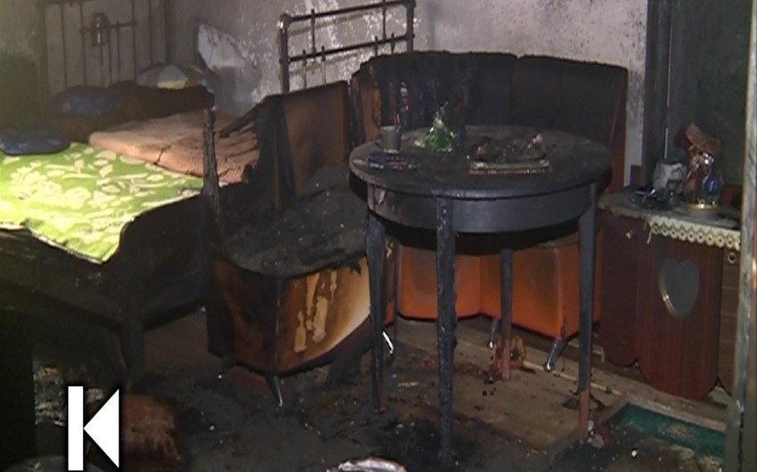 ​В частном доме в Гяндже произошел пожар, есть пострадавшие - ФОТО