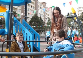 Лейла Алиева приняла участие в открытии очередного благоустроенного двора