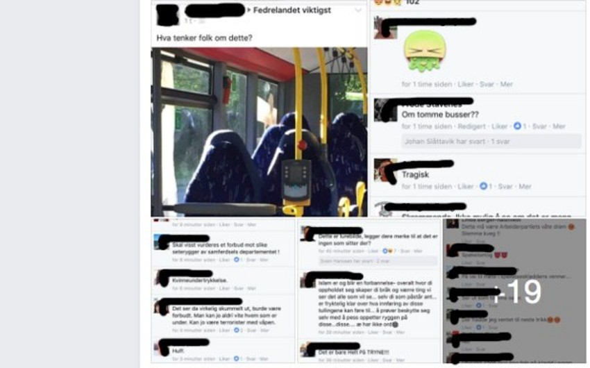 Норвежцы перепутали автобусные кресла с мусульманками в бурках
