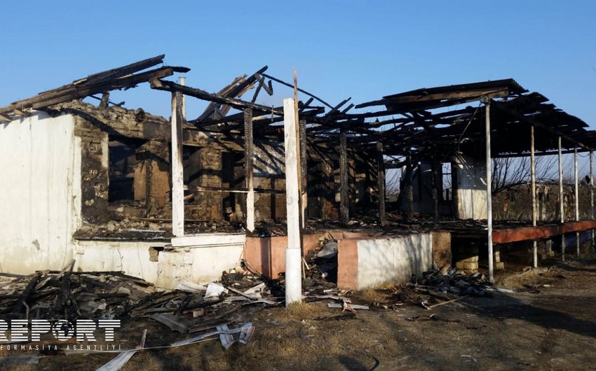 В Кюрдамире сгорел частный жилой дом - ВИДЕО