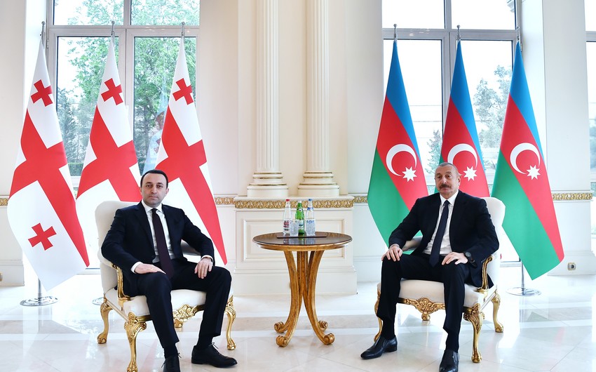 Президент Азербайджана Ильхам Алиев принял премьер-министра Грузии