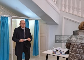 Azerbaijan's minister of energy casts his vote in presidential elections