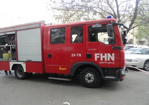 A firefighter injured in fire at Baku school