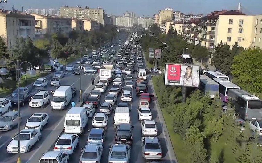 На дорогах Баку пробки