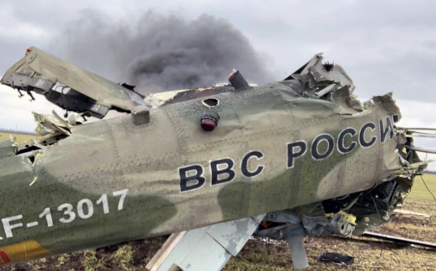 Ukrayna SQ: “Ötən sutkada Rusiyanın 4 helikopteri, 1 təyyarəsi məhv edilib”