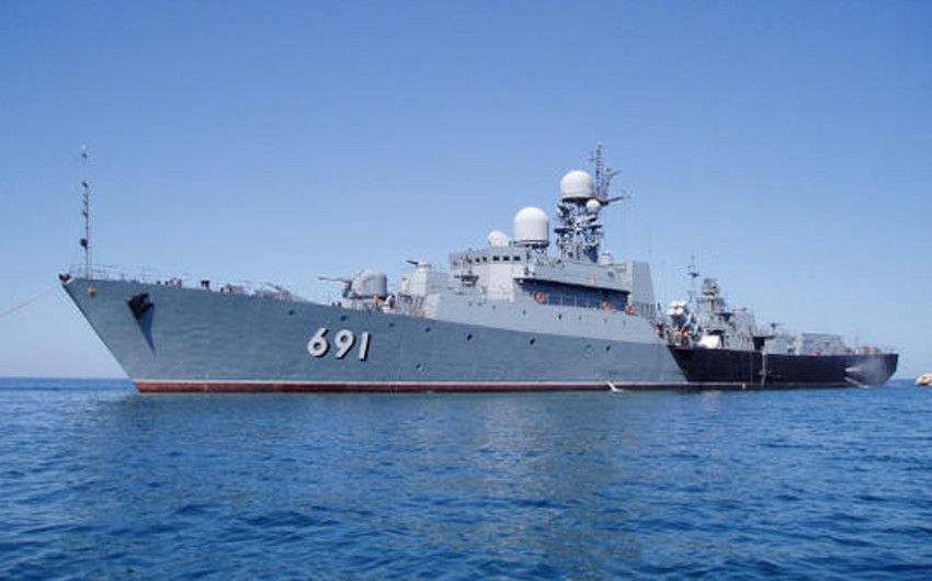 Ships of ​Russian Caspian flotilla arrive in Baku port