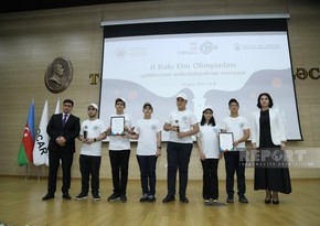 II Bakı Elm Olimpiadasının qalibləri mükafatlandırılıb