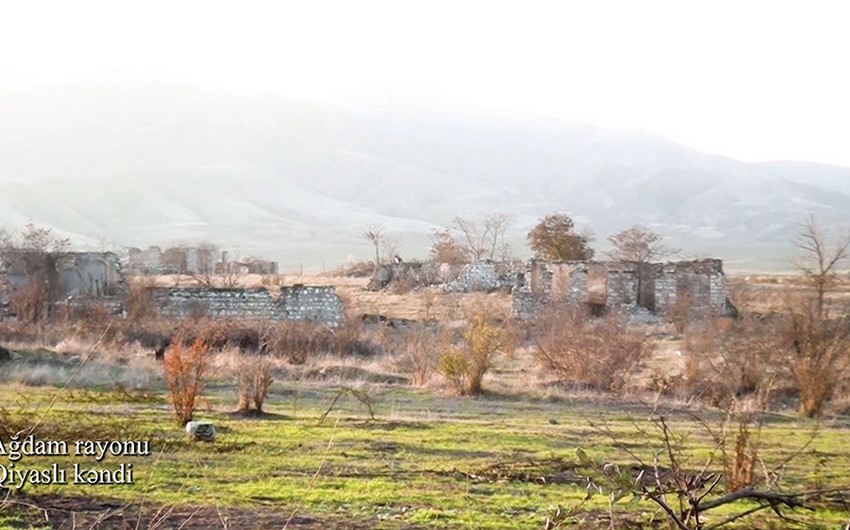 Видеокадры из села Гияслы Агдамского района