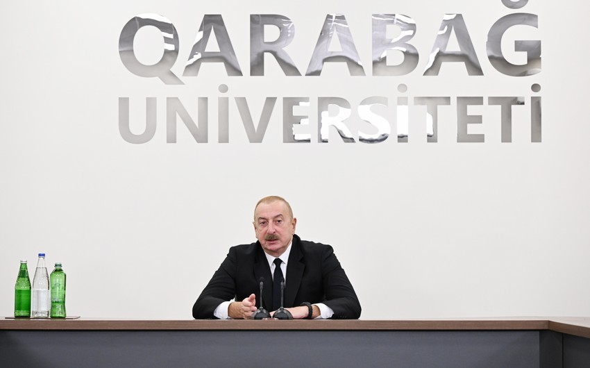 Prezident İlham Əliyev Qarabağ Universitetinin təmirdən sonra açılışında iştirak edib - YENİLƏNİB