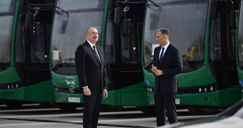 President Ilham Aliyev gets acquainted with activities of Zigh Electric Bus Depot