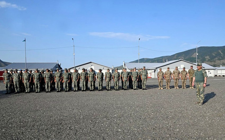 Azerbaijan's defense minister meets military personnel in liberated territories