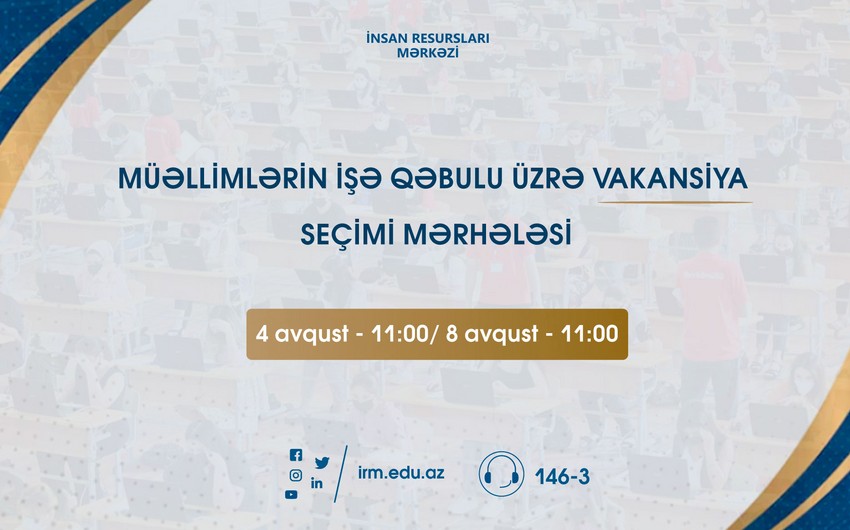  В Азербайджане начинается этап отбора вакансий конкурса по набору учителей 