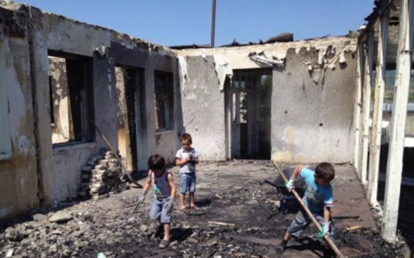 Около 40 домов сгорело в селе на востоке Грузии