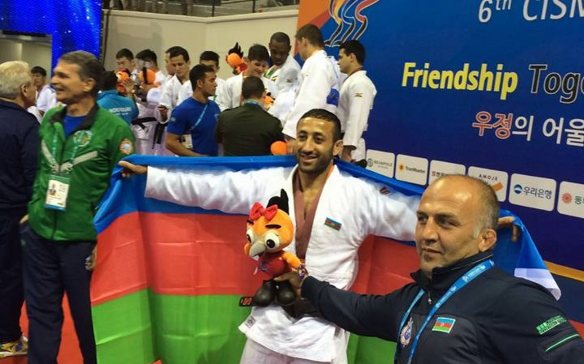Азербайджанские дзюдоисты завоевали медаль в первый день Всемирных военных игр - ФОТО