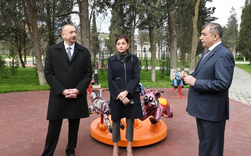 Президент Ильхам Алиев ознакомился с условиями в парке Нефтяников в поселке Гарачухур - ДОПОЛНЕНО