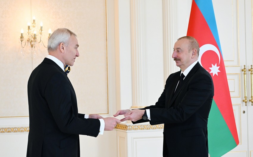 President Ilham Aliyev receives credentials of incoming ambassador of Estonia