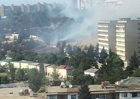 Slope burned near Ukraine Square in Baku