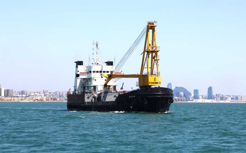 Crane vessel of Azerbaijan Caspian Shipping Company overhauled