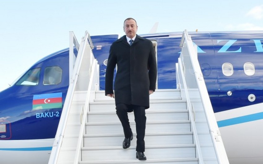 Azərbaycan Prezidenti Qazaxıstana işgüzar səfərə gedib - FOTO