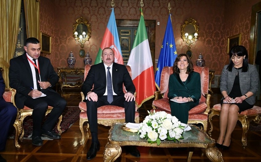 Президент Азербайджана Ильхам Алиев встретился с председателем Сената Италии - ФОТО