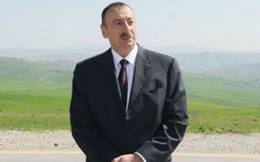 President Ilham Aliyev arrives in Shaki