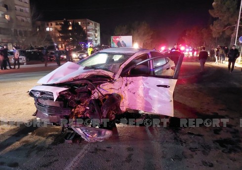 В Ширване столкнулись два автомобиля, есть погибший и раненые