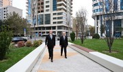 President Ilham Aliyev reviews conditions in newly established park in Nasimi district of Baku